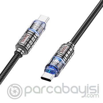 HOCO U122 Kristal Uç 60W Type-C to Type-C Hızlı Data ve Şarj Kablosu