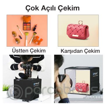 PULUZ Profesyonel 40cm LED Işıklı Ürün Fotoğraf Çekim Çadırı Katlanabilir