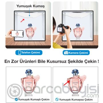 PULUZ Profesyonel 40cm LED Işıklı Ürün Fotoğraf Çekim Çadırı Katlanabilir