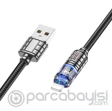 HOCO U122 Kristal Uç 2.4A USB to iPhone Lightning Hızlı Data ve Şarj Kablosu