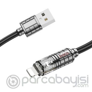 HOCO U122 Kristal Uç 2.4A USB to iPhone Lightning Hızlı Data ve Şarj Kablosu