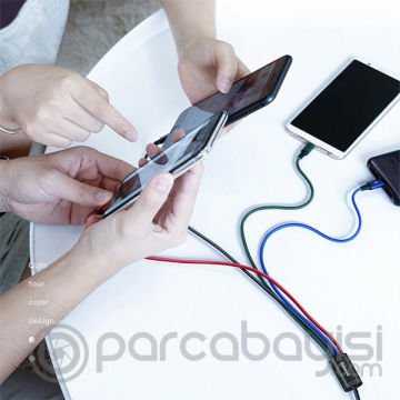 Baseus Rapid Serisi 3.5A 4in1 Lightning. Micro Usb 2X Type C Hızlı Şarj Kablosu 1.2 Metre CA1T4-B01