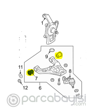 Kia Sorento Alt Salıncak Burcu Ön F/L Orjinal | 545803E100