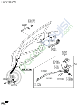 Kia Cerato Ön-Arka Kapı Dış Açma Kolu R/L Orjinal | 82651A7011