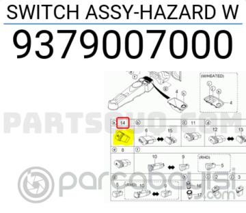 Kia Picanto Dörtlü Flasor Düğmesi Orjinal | 9379007000