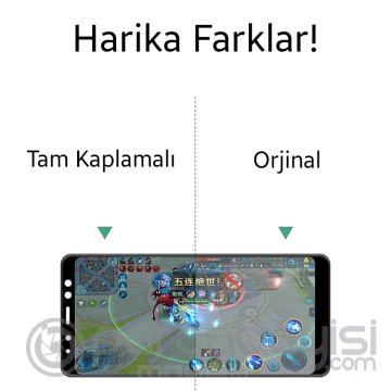 SM Galaxy A8+ Plus (2018) A570 İçin Full Kaplama Kırılmaz Cam Ekran Koruyucu