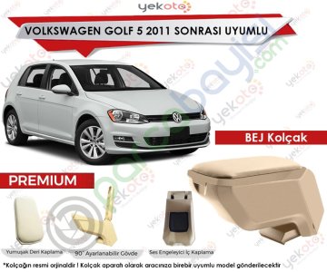 Vw Golf 5 2011 Sonrası Uyumlu Bej Kolçak Kol Dayama Ultra Kaliteli