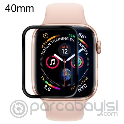Ally Apple Watch 5-4 40mm 3D PMMA Kavisli Full Cam Ekran Koruyucu