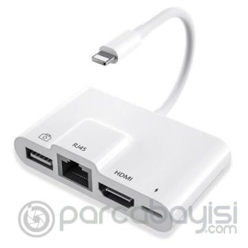 ALLY İPhone 3İN1 Lightning HDMI RJ45 OTG Digital AV Adaptör Hub