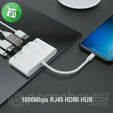 ALLY İPhone 3İN1 Lightning HDMI RJ45 OTG Digital AV Adaptör Hub