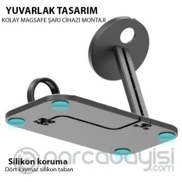 ALLY 2in1 Magsafe Şarj İstasyonu İPhone 12 Apple Watch Tutucu Şarj Dock