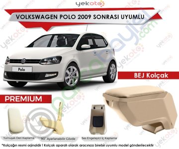 Vw Polo 2009 Sonrası Uyumlu Bej Kolçak Kol Dayama Ultra Kaliteli