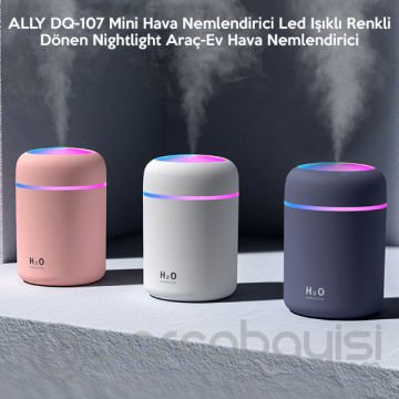 EZERE H20 300ML Hava Nemlendirici Led Işıklı Renkli Dönen Nightlight