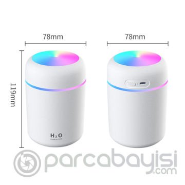 EZERE H20 300ML Hava Nemlendirici Led Işıklı Renkli Dönen Nightlight