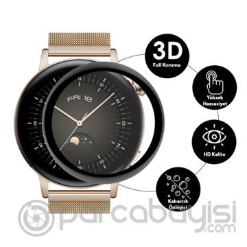 Huawei Watch GT3 42mm 3D Full Kaplama Ekran Koruyucu PET+PMMA