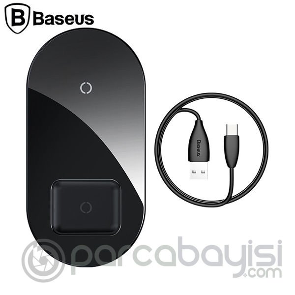 Baseus Simple 2in1 Kablosuz Wireless Şarj 18W iPhones+iPods