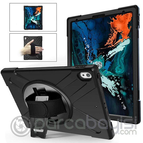 Ally İPad Pro 12.9 3 Katmanlı Standlı Zırh Kılıf-Shockproof