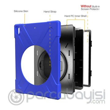Ally İPad Pro 12.9 3 Katmanlı Standlı Zırh Kılıf-Shockproof