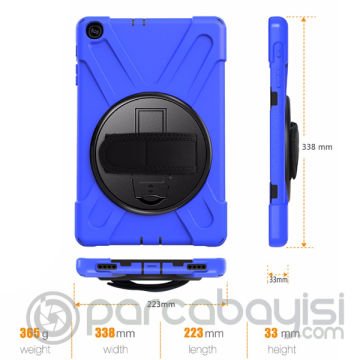 Ally Galaxy Tab A 10.1 (2019) T510-T515 Kılıf Shockproof 3 Katmanlı Standlı Zırh Kılıf