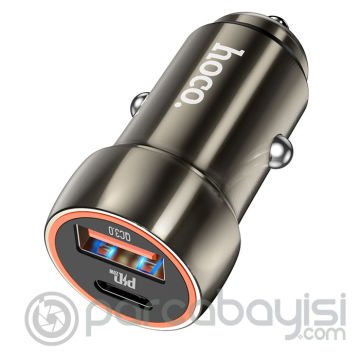 HOCO Z46A PD20W+QC3.0 USB+Type-C Giriş Araç içi Çakmaklık Hızlı Şarj Aleti