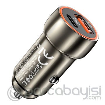 HOCO Z46A PD20W+QC3.0 USB+Type-C Giriş Araç içi Çakmaklık Hızlı Şarj Aleti