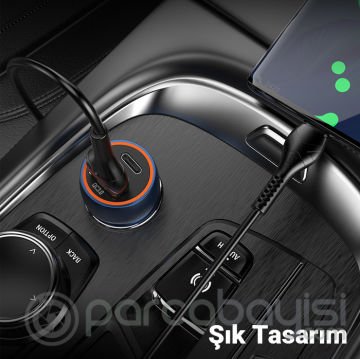 HOCO Z46A PD20W+QC3.0 USB+Type-C Giriş Araç içi Çakmaklık Hızlı Şarj Aleti