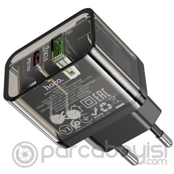 HOCO N34 PD20W+QC3.0 USB+Type-C Giriş Hızlı Şarj Adaptörü Başlığı