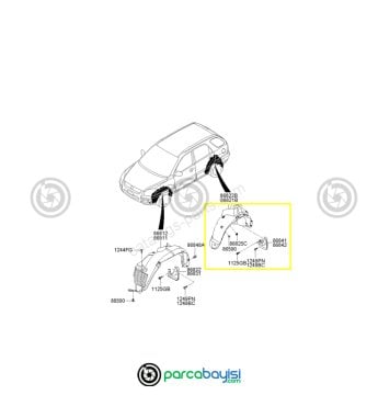 Kia Sportage Arka Çamurluk Paçalık Sol Orijinal | 868411F010