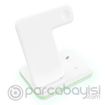 ALLY Z5 3İN1 15W Hızlı Şarj Wireless Kablosuz Şarj Stand İPhone İWatch Airpods