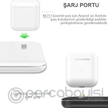 ALLY Z5 3İN1 15W Hızlı Şarj Wireless Kablosuz Şarj Stand İPhone İWatch Airpods