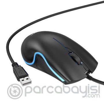 HOCO GM19 RGB LED Işıklı Gamer Oyuncu Kablolu Optik Mouse