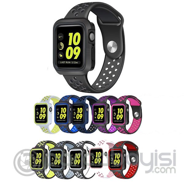 Ally Apple Watch 4 44mm N-Style Çift Renk Silikon Kılıf