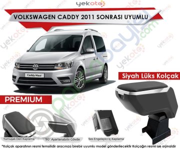 Vw Caddy 2011 Sonrası Uyumlu Lüx Siyah Kolçak Kol Dayama Ultra Kaliteli