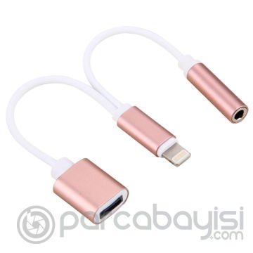 Ally iPhone 13-12-11 -XS-8 -7 3.5mm Kulaklık ve Şarj Dönüştürücü