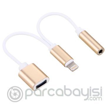 Ally iPhone 13-12-11 -XS-8 -7 3.5mm Kulaklık ve Şarj Dönüştürücü