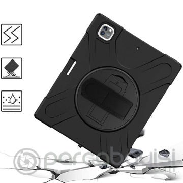 İPad Pro 12.9-inch (2021)-(2020) Kılıf Kalem Yerli 3 Katmanlı Standlı Zırh Kılıf-Shockproof