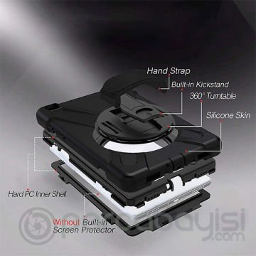 Ally SM Tab A 8.0 2019 SM-T290 T295 Shockproof 3 Katmanlı Standlı Zırh Kılıf