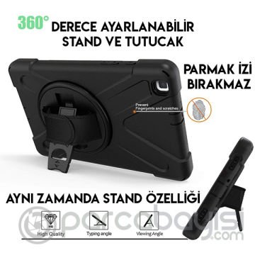 Ally SM Tab A 8.0 2019 SM-T290 T295 Shockproof 3 Katmanlı Standlı Zırh Kılıf