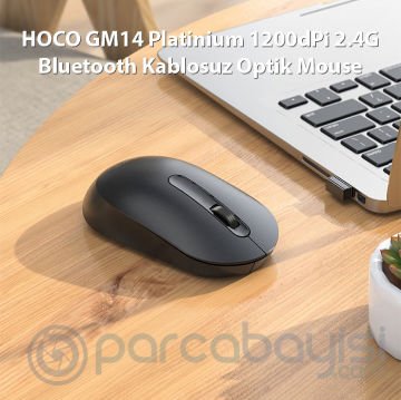 HOCO GM14 Platinium 1200dPi 2.4G Bluetooth Kablosuz Optik Mouse