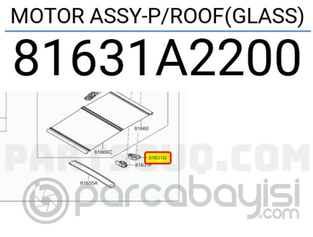 Ceed Sunroof Motoru Orjinal | 81631A2200