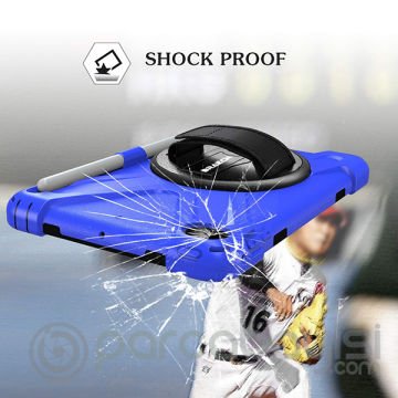 İpad Mini 4- 5 Shockproof 3 Kalem Yerli Katmanlı Standlı Zırh Shockproof Kılıf