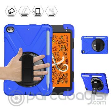 İpad Mini 4- 5 Shockproof 3 Kalem Yerli Katmanlı Standlı Zırh Shockproof Kılıf
