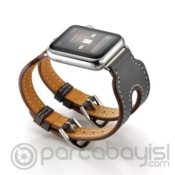 Ally Apple Watch 7-8 41mm 6-5-4 40mm Çift Kayış Kordon Kayış 3-2-1 38mm