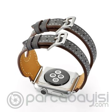 Ally Apple Watch 7-8 41mm 6-5-4 40mm Çift Kayış Kordon Kayış 3-2-1 38mm