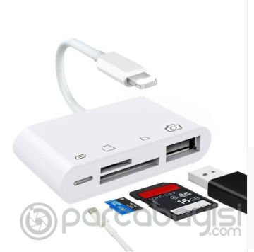 4in1 İPhone,İPad Lightning To Tf,Sd Card Usb Kamera Adaptörü NK108L