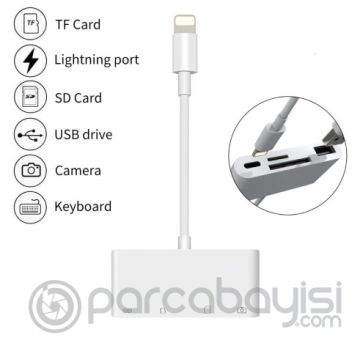 4in1 İPhone,İPad Lightning To Tf,Sd Card Usb Kamera Adaptörü NK108L