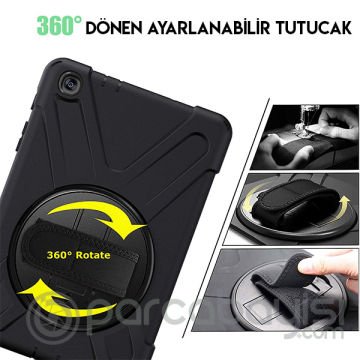 Ally Galaxy Tab  P200-P205 3 Katmanlı Standlı Zırh Kılıf-Shockproof
