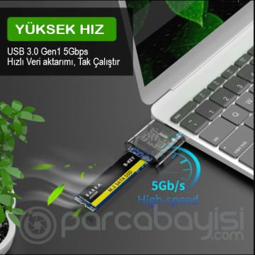 ALLY M.2 Sata USB 3.0 Gen1 SSD 5Gbps Yüksek Hızlı SSD Harddisk Kutusu