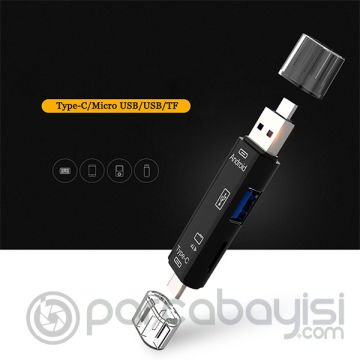 Smart Otg 3in1 Type-C Ve Micro Usb Tf Card Reader Otg