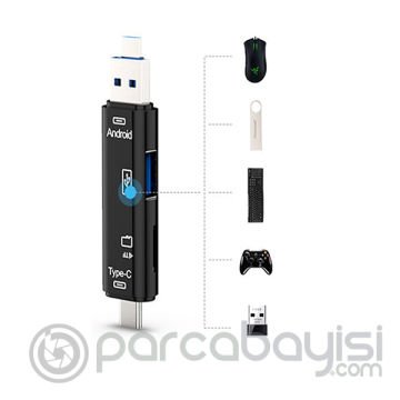 Smart Otg 3in1 Type-C Ve Micro Usb Tf Card Reader Otg